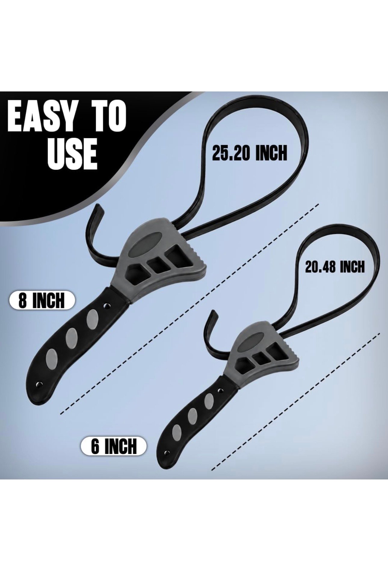 PBRA 2-Pack Adjustable Rubber Strap Wrench Set